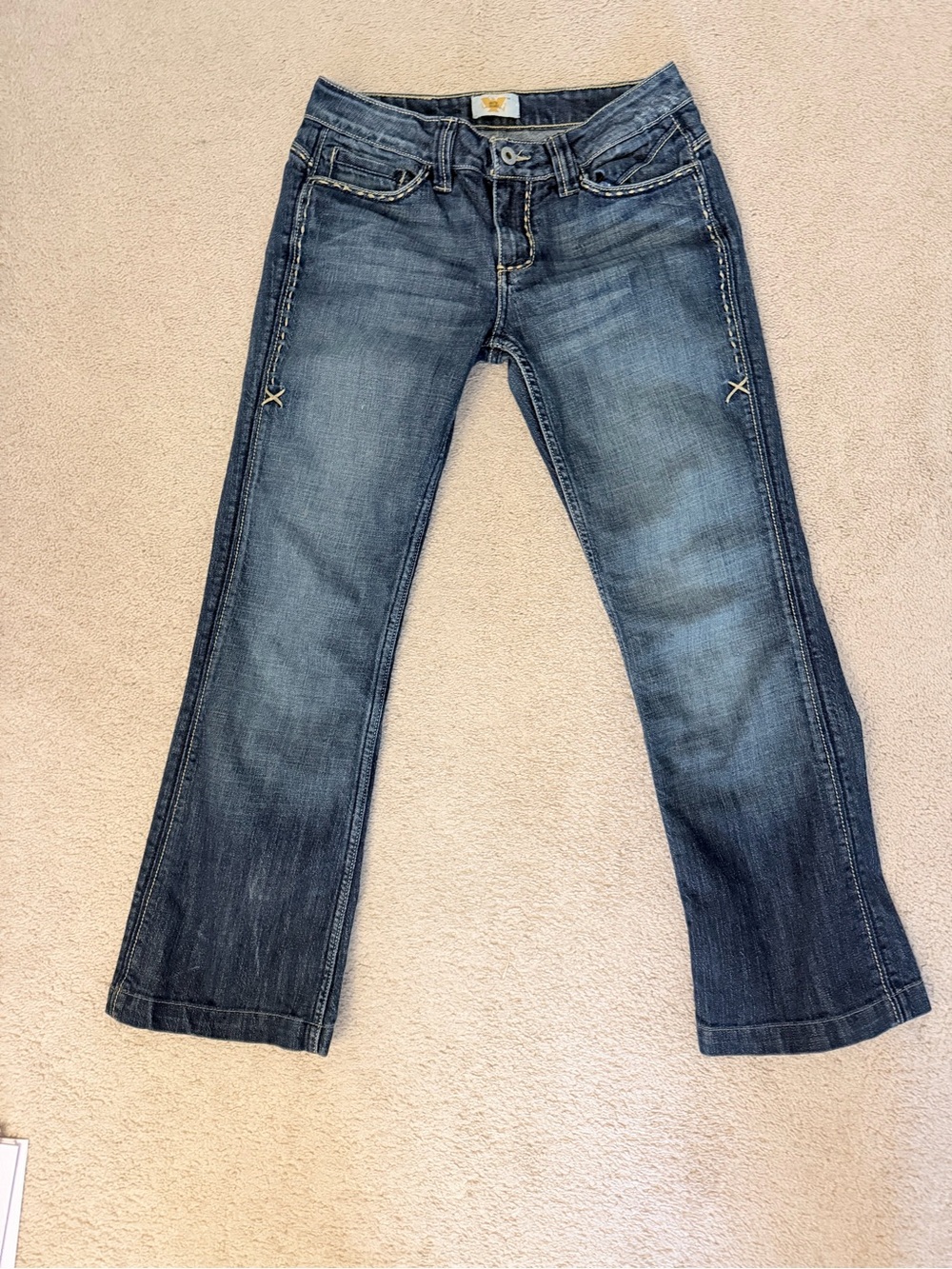 Vintage Y2K Antik Denim Embroidered Bootcut Jeans Size 27 Low/Mid Rise